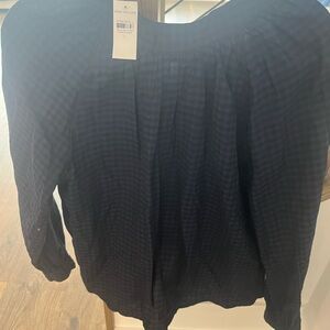 Ann Taylor Blue Checkered Top